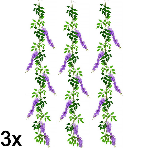 3x Umelá kvetinová réva vistérie | WISBLOOM