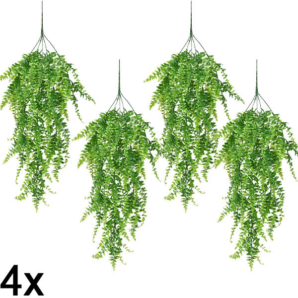 4x Umelá visiaca papraď (80 cm) | FERNY