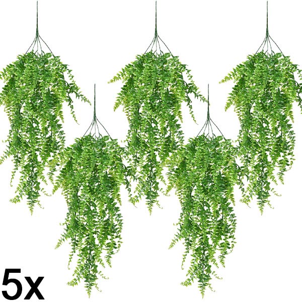 5x Umelá visiaca papraď (80 cm) | FERNY