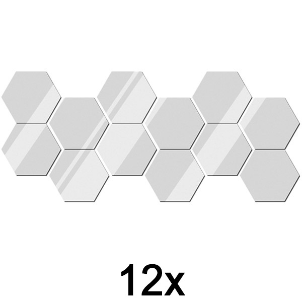 1x Zrkadlové nálepky na stenu (sada 12 kusov) | HEXAGEM