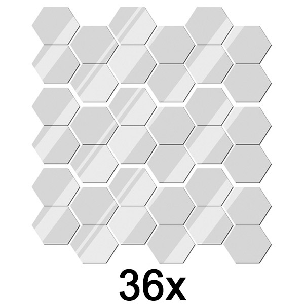 3x Zrkadlové nálepky na stenu (sada 12 kusov) | HEXAGEM