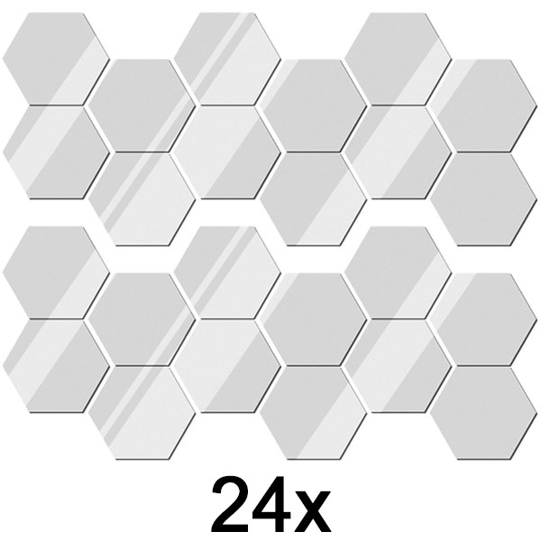 2x Zrkadlové nálepky na stenu (sada 12 kusov) | HEXAGEM
