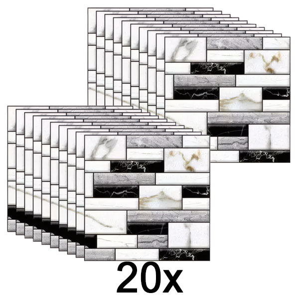 2x 3D nálepky na stenu s mramorovým vzhľadom (10 ks) | MARBLEBLOCKS