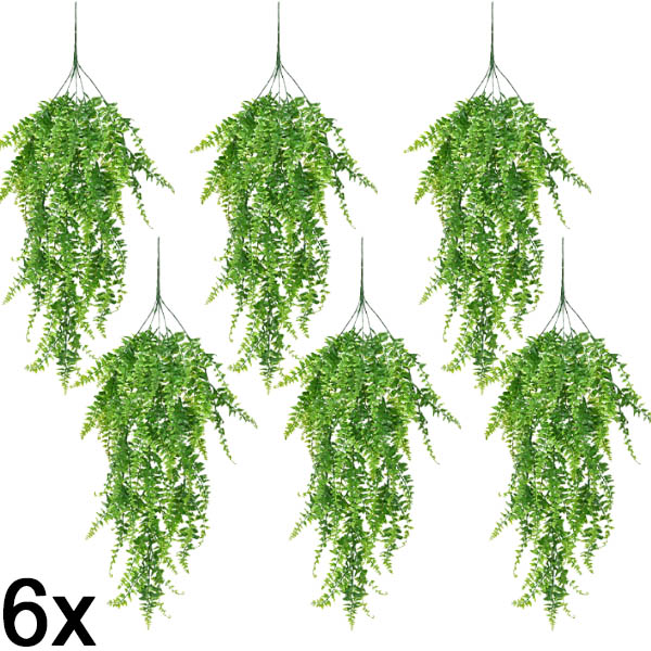 6x Umelá visiaca papraď (80 cm) | FERNY
